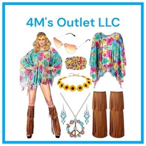 Libima 7 Pcs Women Hippie Costume Accessories Set